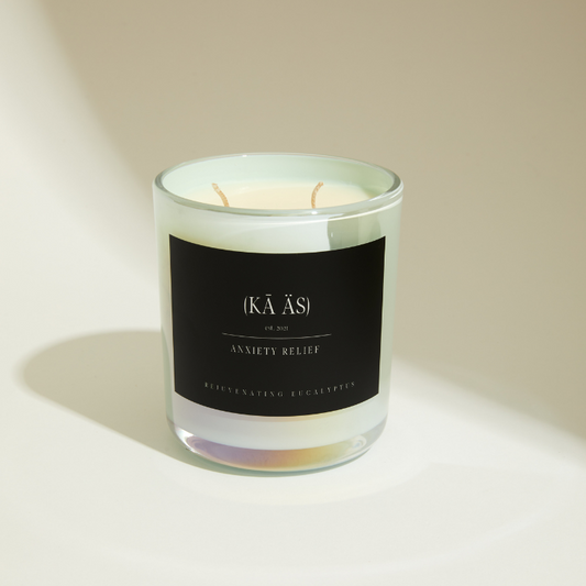 product shot iridescent blue vessel anxiety relief eucalyptus
